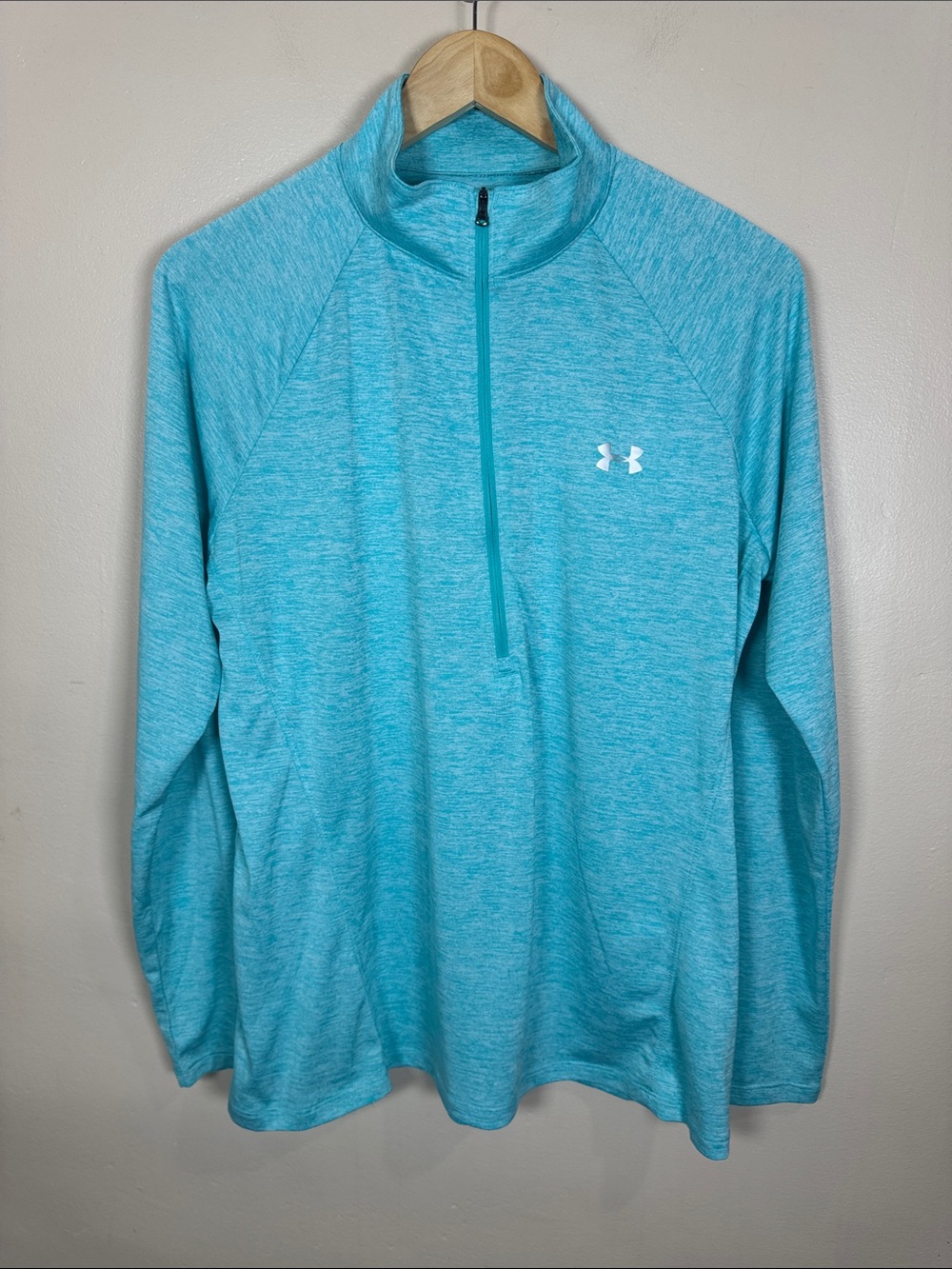 Under Armour Womens Aqua Blue Half-Zip Performance Jacket XL Outdoor Exercise